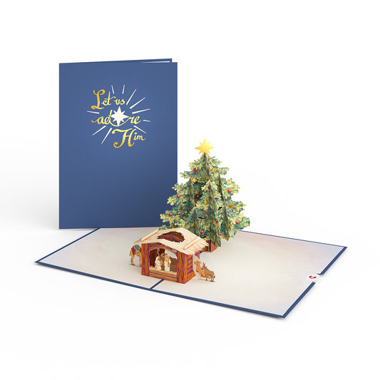 Nativity Christmas Tree Pop-Up Card