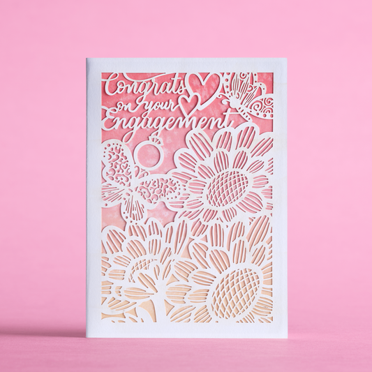 Engagement Congrats Butterfly Floral: Lovepop Moments™ Card