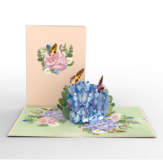 Hydrangea Butterflies Pop-Up Card