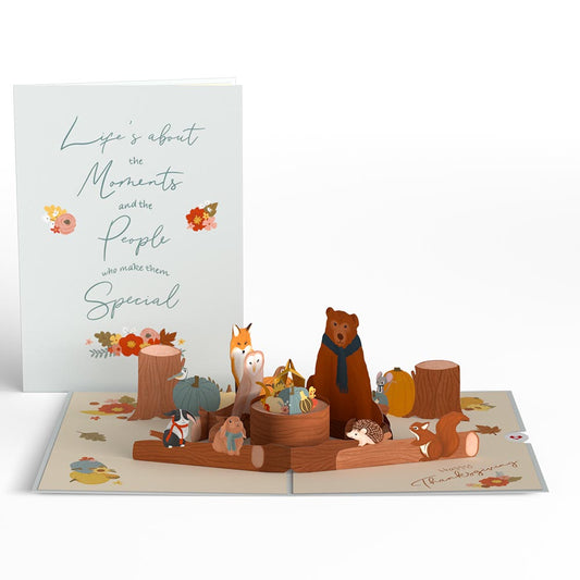 Woodland Harvest Thanksgiving Animals Pop-Up Card