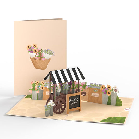 Thinking of You Flower Cart Pop-Up Card