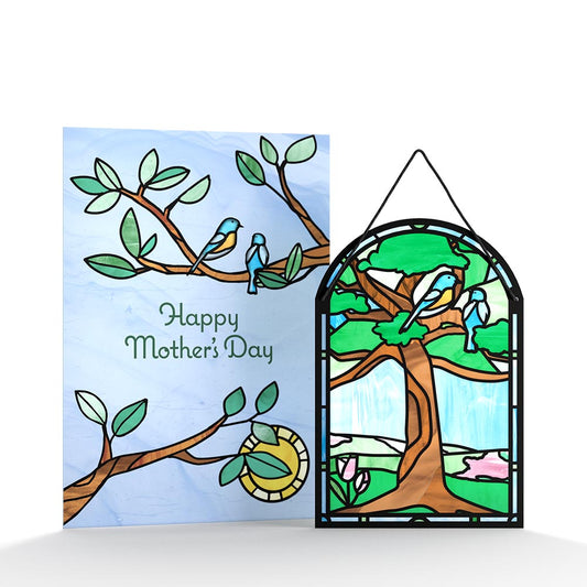 Happy Mother's Day Robins Suncatcher Card